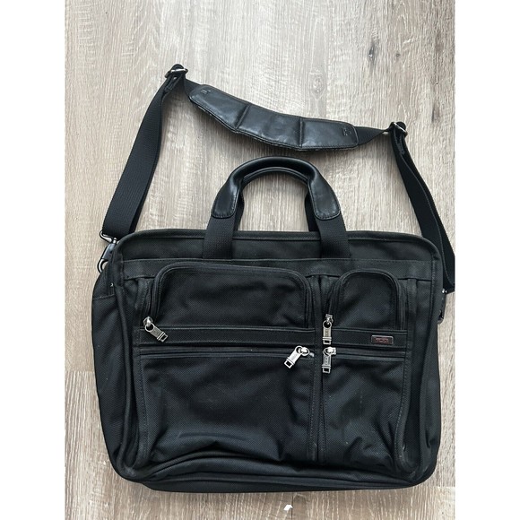 TUMI Alpha Black Ballistic expandable Laptop Business Briefcase 26041D4 - Picture 1 of 8